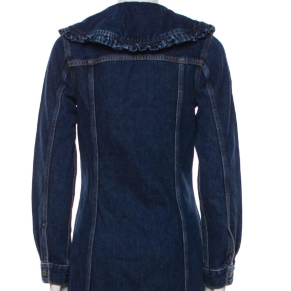 NWOT GANNI X LEVI'S Ruffle-trimmed Denim Shirt Mini Dress XS $475 - Picture 13 of 14